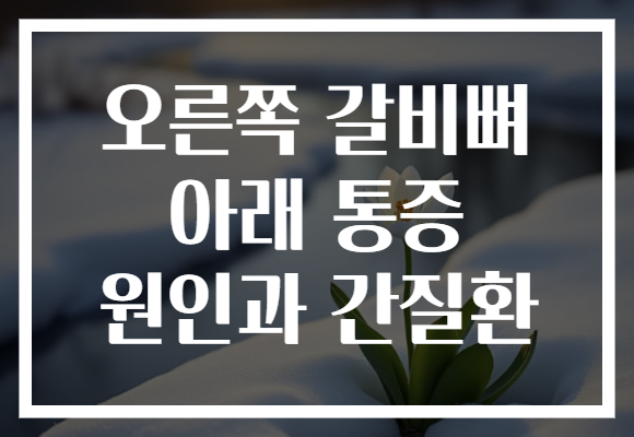 오른쪽 갈비뼈 아래 통증 원인과 간질환