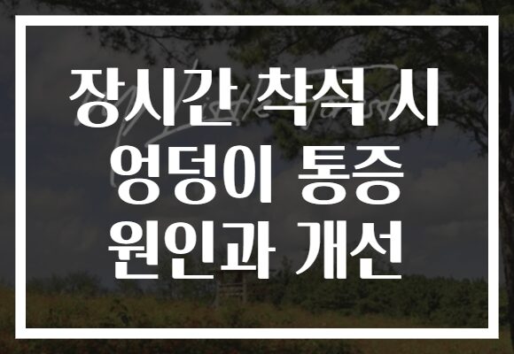 장시간 착석 시 엉덩이 통증 원인과 개선