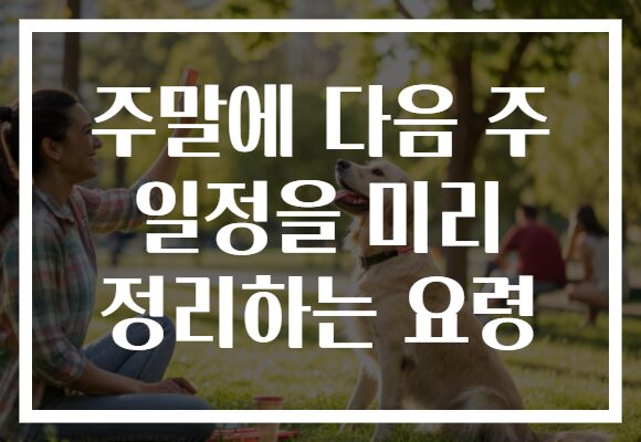 주말에 다음 주 일정을 미리 정리하는 요령