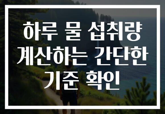 하루 물 섭취량 계산하는 간단한 기준 확인