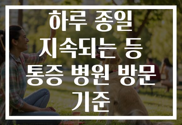 하루 종일 지속되는 등 통증 병원 방문 기준