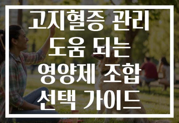 고지혈증 관리 도움 되는 영양제 조합 선택 가이드