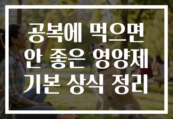 공복에 먹으면 안 좋은 영양제 기본 상식 정리