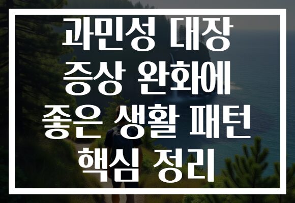 과민성 대장 증상 완화에 좋은 생활 패턴 핵심 정리