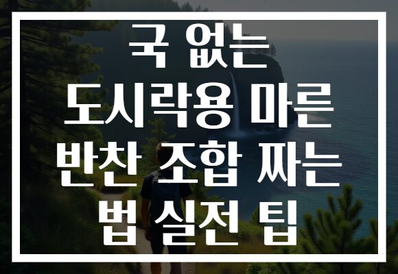 국 없는 도시락용 마른 반찬 조합 짜는 법 실전 팁