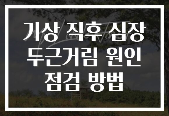 기상 직후 심장 두근거림 원인 점검 방법