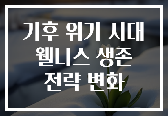 기후 위기 시대 웰니스 생존 전략 변화