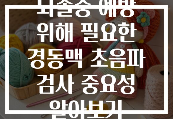 뇌졸중 예방 위해 필요한 경동맥 초음파 검사 중요성 알아보기