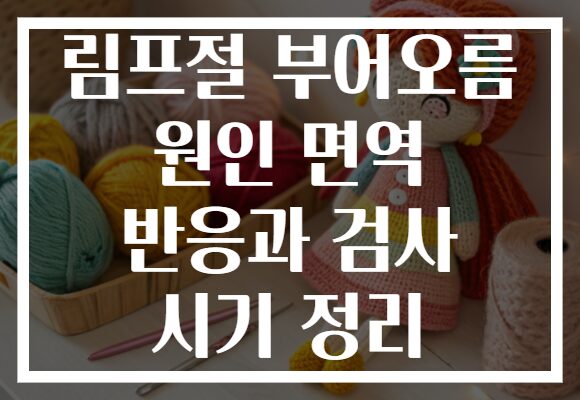 림프절 부어오름 원인 면역 반응과 검사 시기 정리