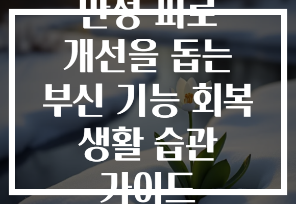 만성 피로 개선을 돕는 부신 기능 회복 생활 습관 가이드