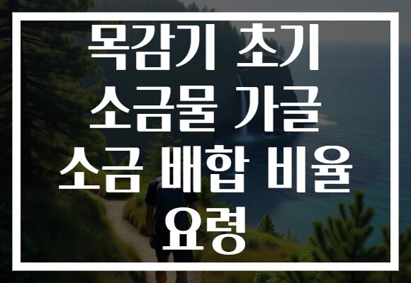 목감기 초기 소금물 가글 소금 배합 비율 요령