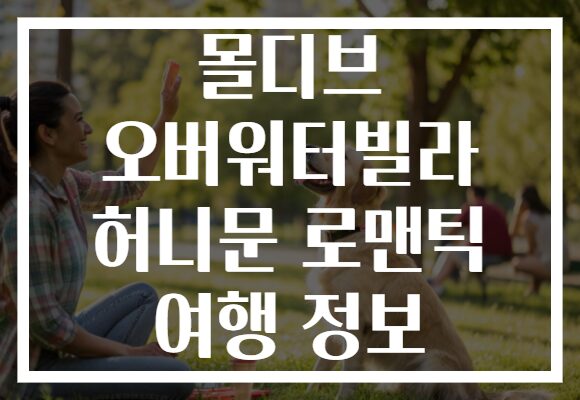 몰디브 오버워터빌라 허니문 로맨틱 여행 정보