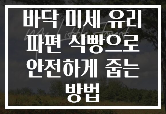 바닥 미세 유리 파편 식빵으로 안전하게 줍는 방법