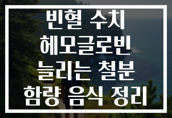 빈혈 수치 헤모글로빈 늘리는 철분 함량 음식 정리
