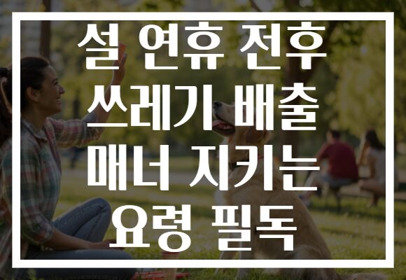 설 연휴 전후 쓰레기 배출 매너 지키는 요령 필독