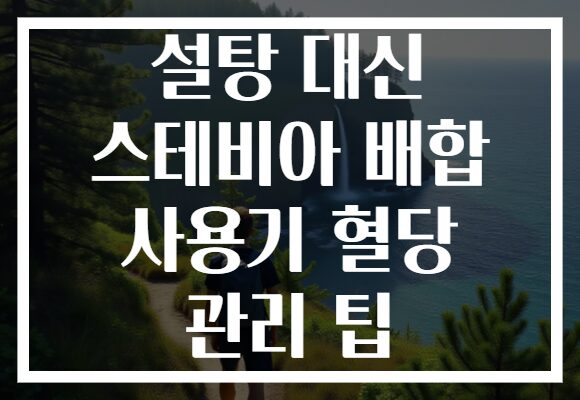 설탕 대신 스테비아 배합 사용기 혈당 관리 팁