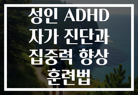 성인 ADHD 자가 진단과 집중력 향상 훈련법