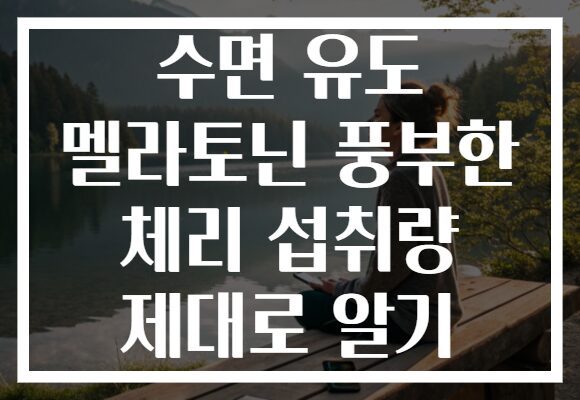 수면 유도 멜라토닌 풍부한 체리 섭취량 제대로 알기