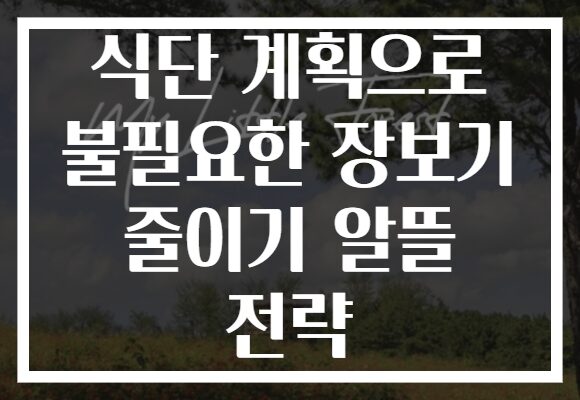식단 계획으로 불필요한 장보기 줄이기 알뜰 전략