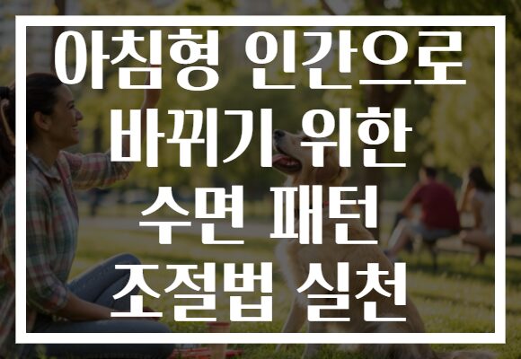 아침형 인간으로 바뀌기 위한 수면 패턴 조절법 실천