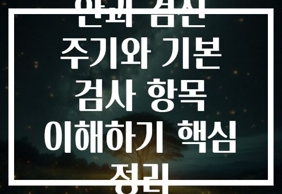안과 검진 주기와 기본 검사 항목 이해하기 핵심 정리