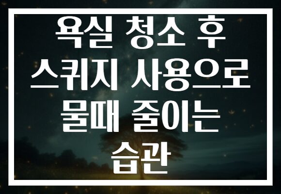 욕실 청소 후 스퀴지 사용으로 물때 줄이는 습관