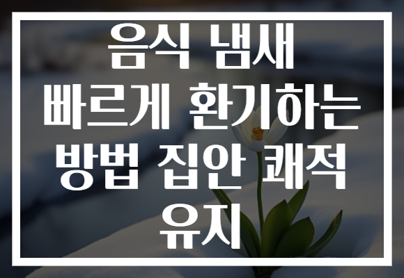 음식 냄새 빠르게 환기하는 방법 집안 쾌적 유지