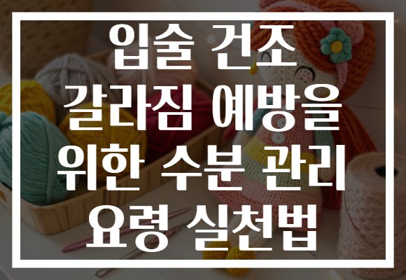 입술 건조 갈라짐 예방을 위한 수분 관리 요령 실천법