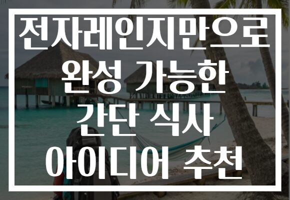 전자레인지만으로 완성 가능한 간단 식사 아이디어 추천