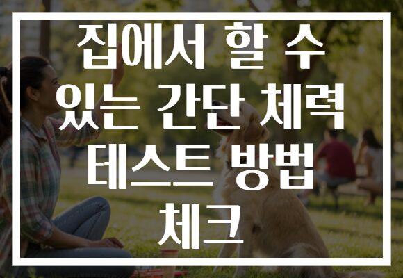 집에서 할 수 있는 간단 체력 테스트 방법 체크