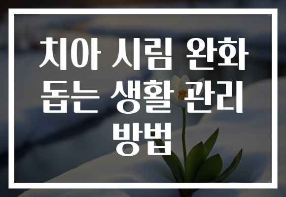 치아 시림 완화 돕는 생활 관리 방법
