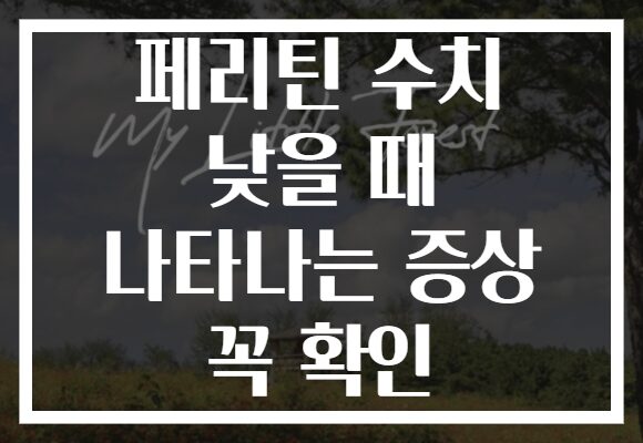 페리틴 수치 낮을 때 나타나는 증상 꼭 확인