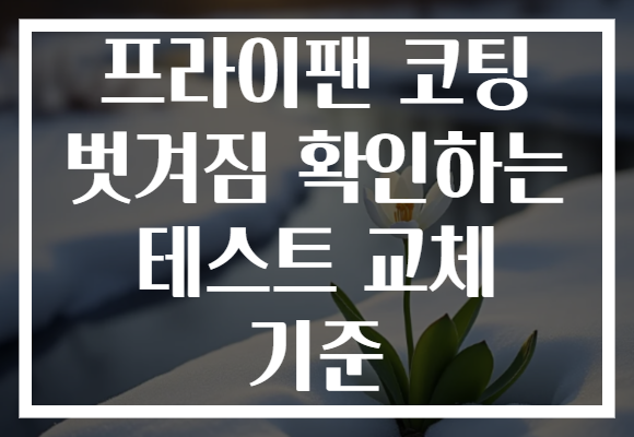 프라이팬 코팅 벗겨짐 확인하는 테스트 교체 기준