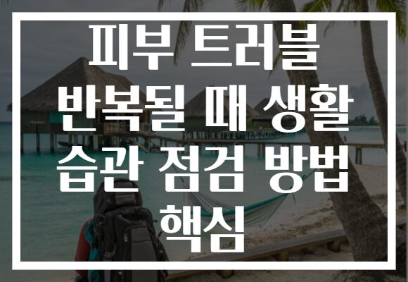 피부 트러블 반복될 때 생활 습관 점검 방법 핵심