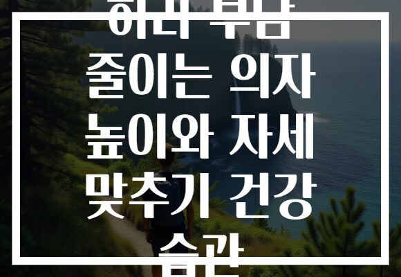 허리 부담 줄이는 의자 높이와 자세 맞추기 건강 습관