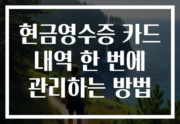 현금영수증 카드 내역 한 번에 관리하는 방법