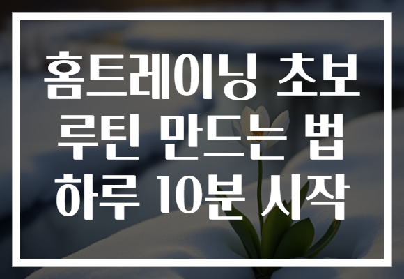 홈트레이닝 초보 루틴 만드는 법 하루 10분 시작