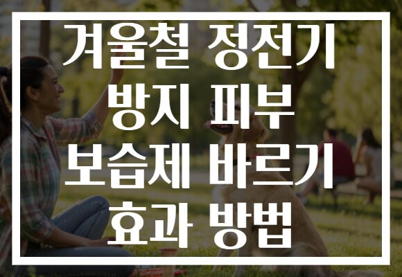 겨울철 정전기 방지 피부 보습제 바르기 효과 방법