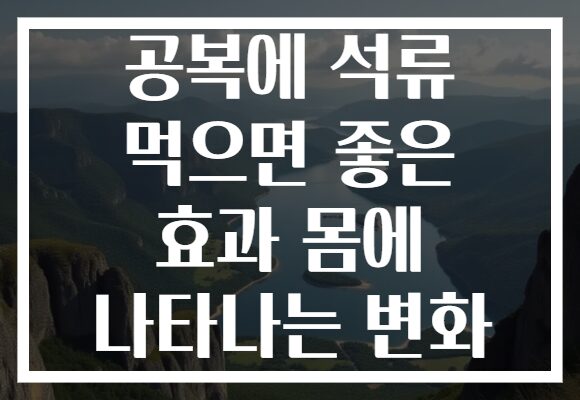 공복에 석류 먹으면 좋은 효과 몸에 나타나는 변화