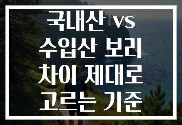 국내산 vs 수입산 보리 차이 제대로 고르는 기준