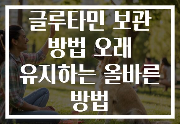 글루타민 보관 방법 오래 유지하는 올바른 방법