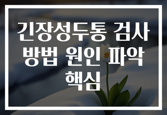 긴장성두통 검사 방법 원인 파악 핵심