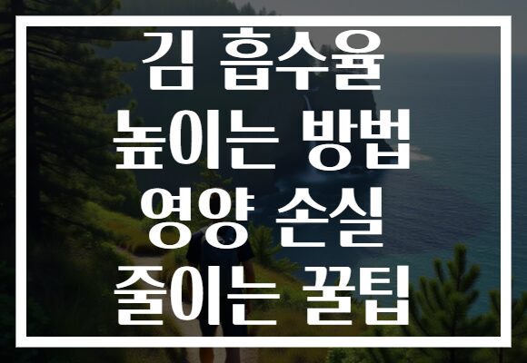 김 흡수율 높이는 방법 영양 손실 줄이는 꿀팁