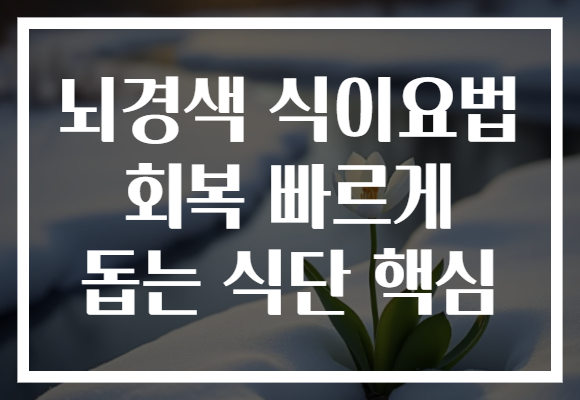 뇌경색 식이요법 회복 빠르게 돕는 식단 핵심