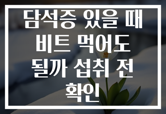 담석증 있을 때 비트 먹어도 될까 섭취 전 확인