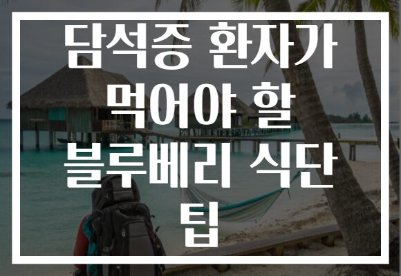 담석증 환자가 먹어야 할 블루베리 식단 팁
