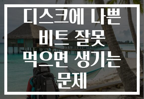 디스크에 나쁜 비트 잘못 먹으면 생기는 문제