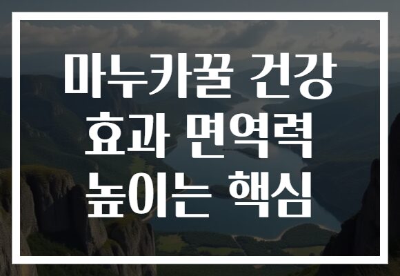 마누카꿀 건강 효과 면역력 높이는 핵심