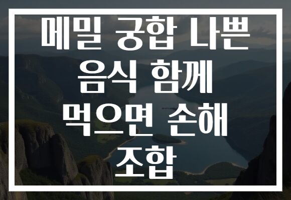 메밀 궁합 나쁜 음식 함께 먹으면 손해 조합
