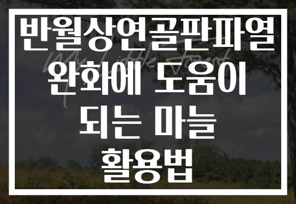 반월상연골판파열 완화에 도움이 되는 마늘 활용법